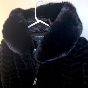 Liz Claiborne Women’s Black Faux Fur Coat